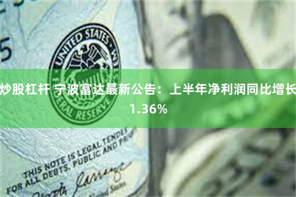 炒股杠杆 宁波富达最新公告：上半年净利润同比增长1.36%