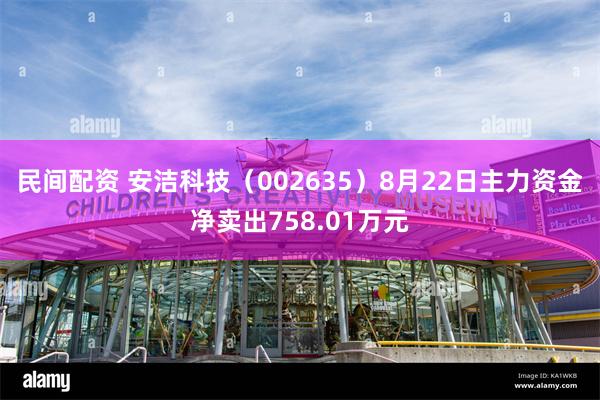 民间配资 安洁科技（002635）8月22日主力资金净卖出758.01万元